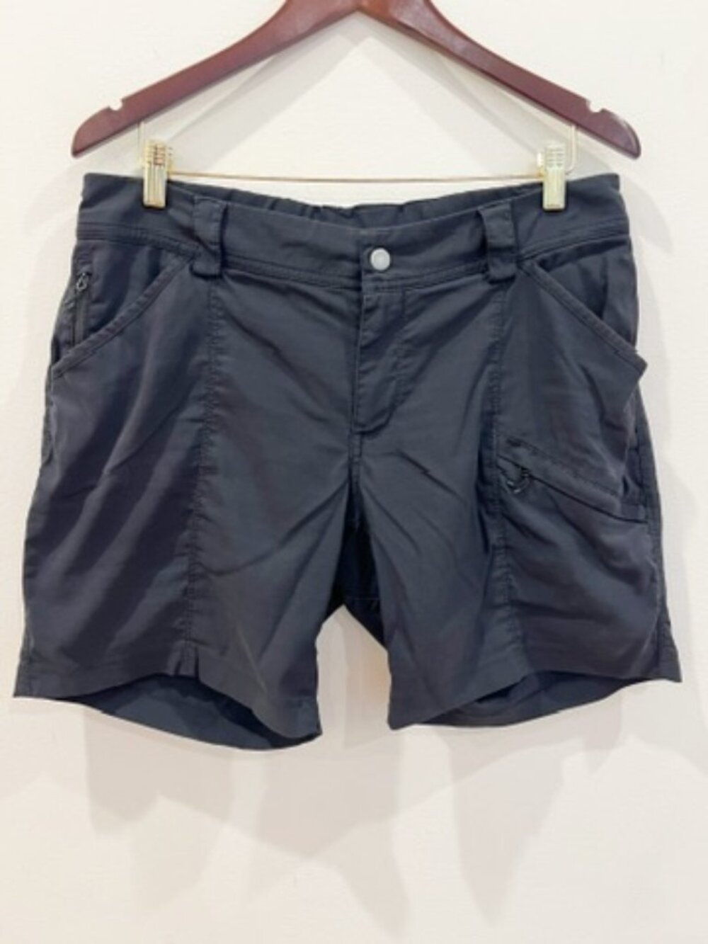 Duluth Trading Shorts Womens 12 Black Dry On The Fly 7 In Stretch Outdoor Hiking - Picture 1 of 15